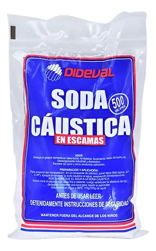 Soda Caustica Escama Bolsa 1/2 Kg