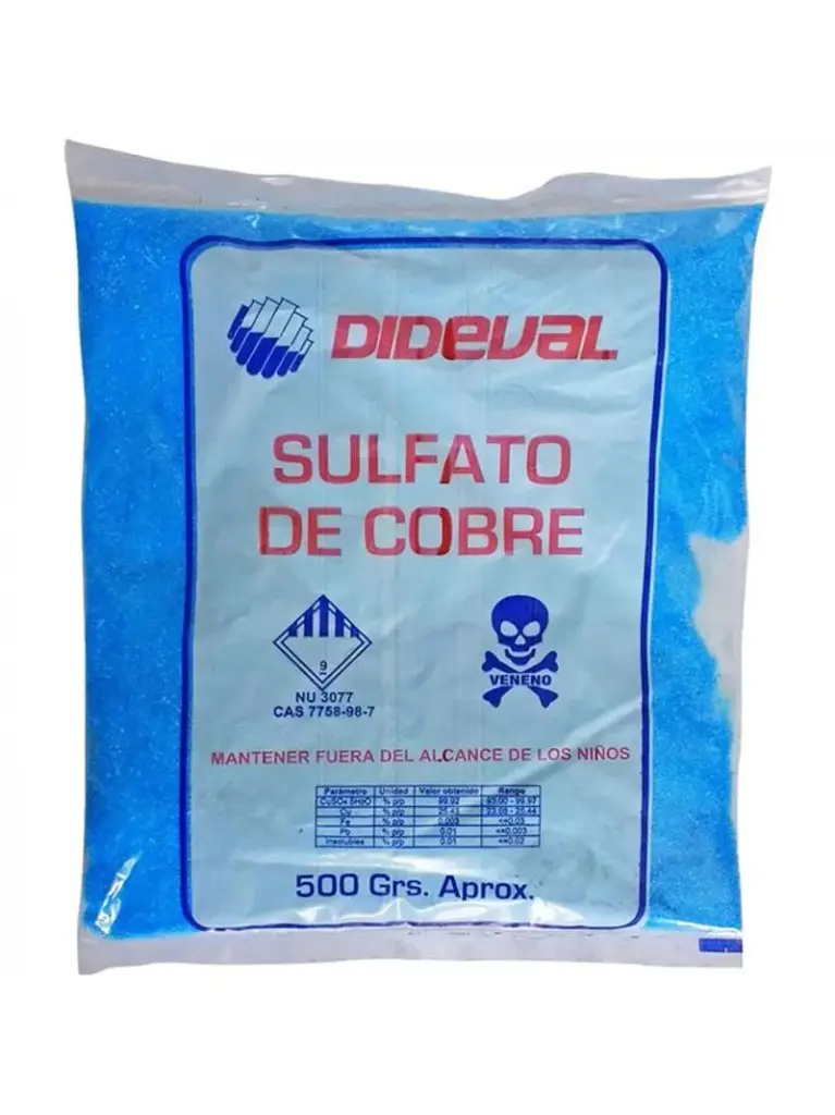 Sulfato De Cobre 1/2 Kg