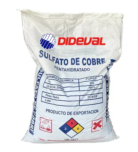 Sulfato de Cobre en Saco de 25 Kg